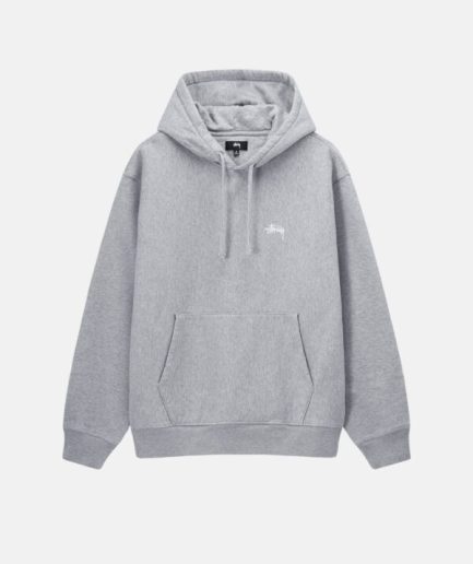 STUSSY STOCK LOGO HOODIE GREY