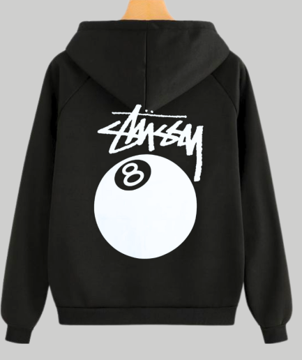 Stussy 8 Ball Fleece Black Hoodie