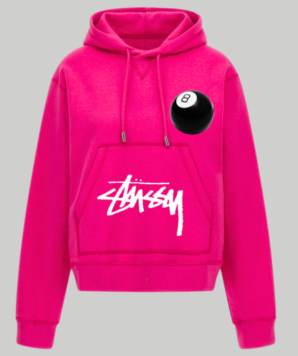 Stussy 8 Ball Fleece Pink Hoodie