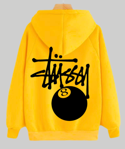 Stussy 8 Ball Fleece Yellow Hoodie