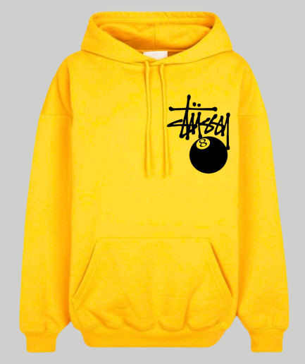 Stussy 8 Ball Fleece Yellow Hoodie