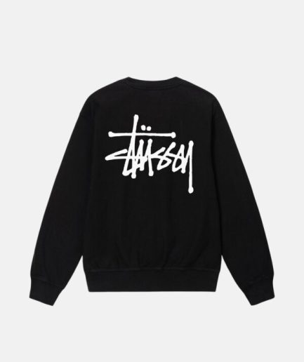 BASIC STÜSSY CREW BLACK SWEATER