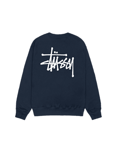 BASIC STÜSSY CREW BLUE SWEATER