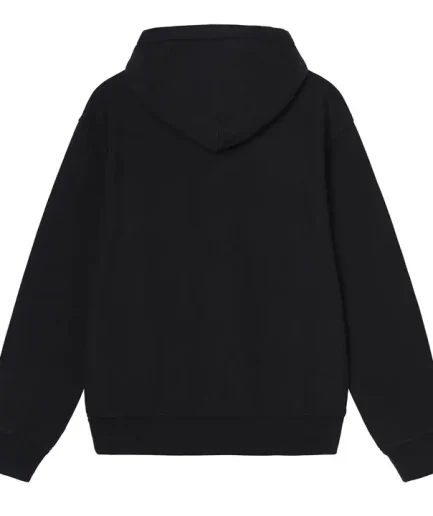 Basic Applique Hoodie Black