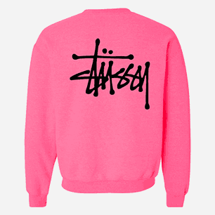 PINK CREW STUSSY SWEATSHIRT