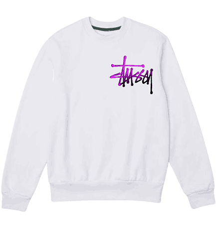 STUSSY PURPLE BLACK LOGO SWEATER