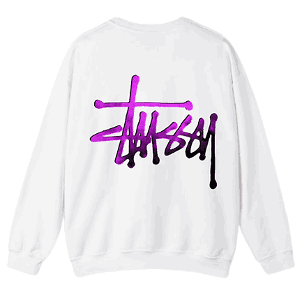 STUSSY PURPLE BLACK LOGO SWEATER