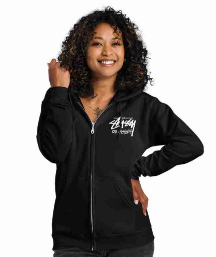 Unisex Stussy Los Angeles Zip up Hoodie